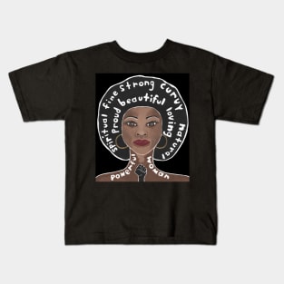 BLACK Women Empowerment Empowered Women Quotes Kids T-Shirt